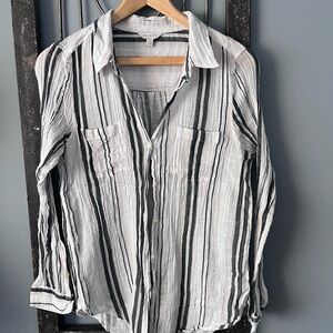 Lucky Brand Women’s Black and White Striped Shirt